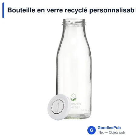Bouteille en verre recyclé personnalisable 500 ml avec logo