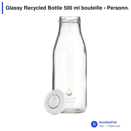 Bouteille en verre recyclé personnalisable 500 ml avec logo - Image 1