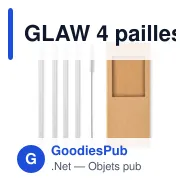 GLAW 4 pailles verre réutilisables - Miniature 1