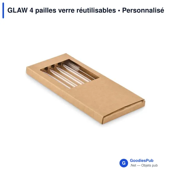 GLAW 4 pailles verre réutilisables - Image 2