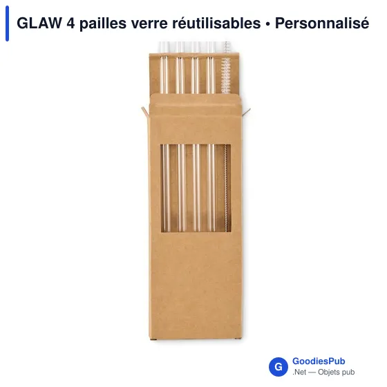 GLAW 4 pailles verre réutilisables - Image 3