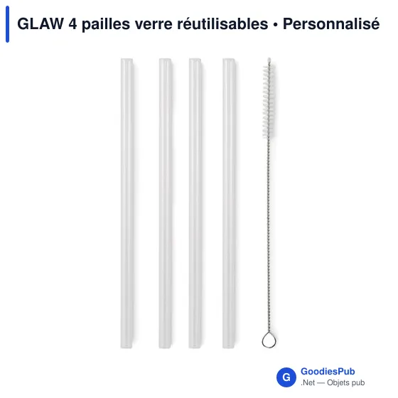 GLAW 4 pailles verre réutilisables - Image 6