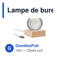 Lampe de bureau personnalisable Globe Light avec logo - Miniature 2