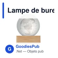 Lampe de bureau personnalisable Globe Light avec logo - Miniature 3