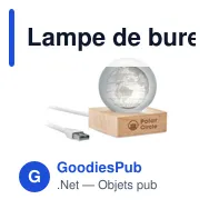 Lampe de bureau personnalisable Globe Light avec logo - Miniature 4