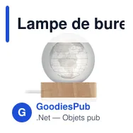 Lampe de bureau personnalisable Globe Light avec logo - Miniature 8