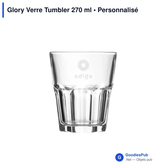 Verre Tumbler personnalisable 270 ml avec logo - Glory - Image 3