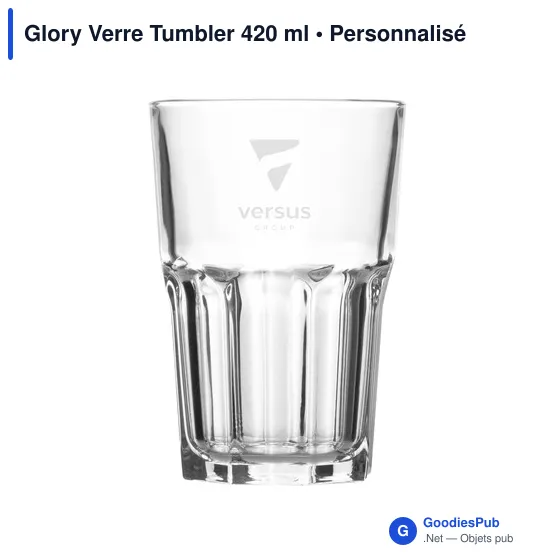 Verre Tumbler personnalisable 420 ml avec logo - Glory - Image 2