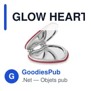 GLOW HEART Miroir en cœur, PU - Miniature 1