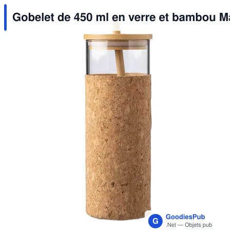 Gobelet de 450 ml en verre et bambou Marlies
