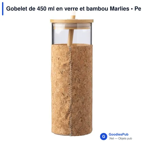 Gobelet de 450 ml en verre et bambou Marlies - Image 6