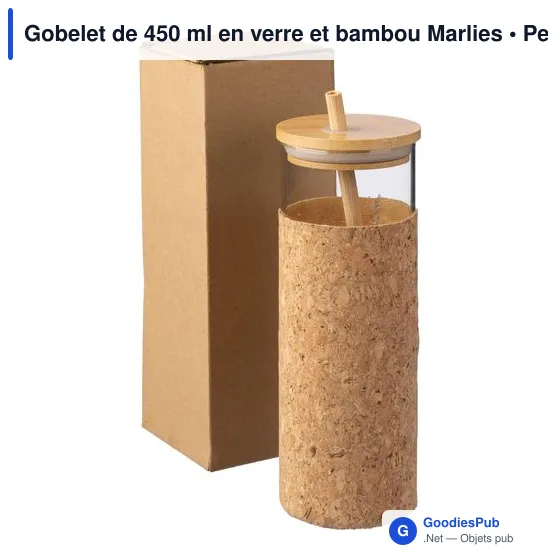 Gobelet de 450 ml en verre et bambou Marlies - Image 7