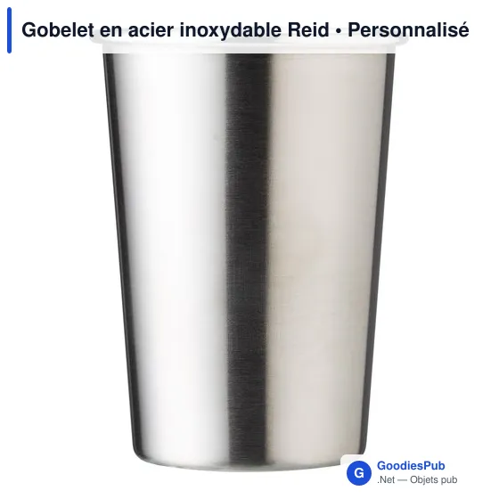 Gobelet en acier inoxydable personnalisable avec logo - Reid - Image 1