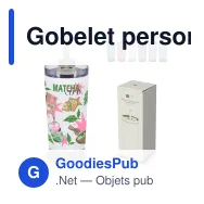 Gobelet personnalisable 600 ml en inox double paroi avec paille - InSideOut Norden - Miniature 1