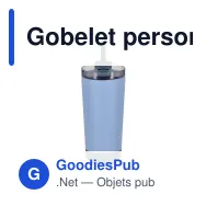 Gobelet personnalisable 600 ml en inox double paroi avec paille - InSideOut Norden - Miniature 4