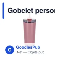 Gobelet personnalisable 600 ml en inox double paroi avec paille - InSideOut Norden - Miniature 6