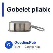 Gobelet pliable en acier inoxydable Annette - Miniature 1