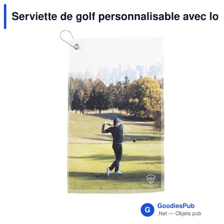 Serviette de golf personnalisable avec logo - GolfTowel 400 g/m²