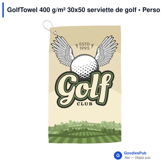 Serviette de golf personnalisable avec logo - GolfTowel 400 g/m² - Image 2