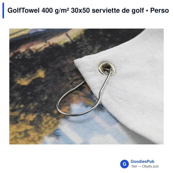 Serviette de golf personnalisable avec logo - GolfTowel 400 g/m² - Image 3