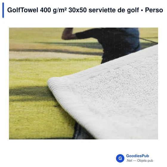Serviette de golf personnalisable avec logo - GolfTowel 400 g/m² - Image 4