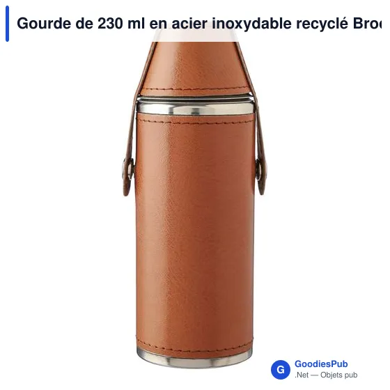 Gourde de 230 ml en acier inoxydable recyclé Brock - Image 1