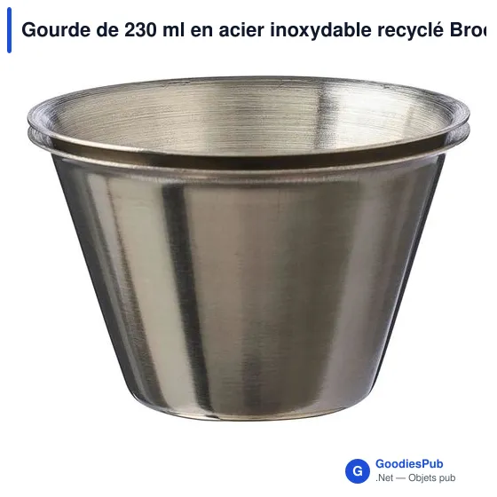 Gourde de 230 ml en acier inoxydable recyclé Brock - Image 5
