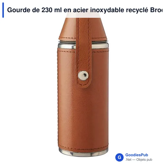 Gourde de 230 ml en acier inoxydable recyclé Brock - Image 6