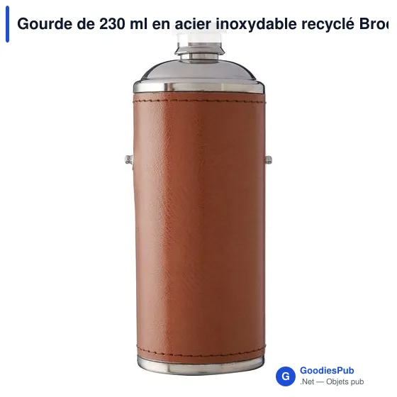 Gourde de 230 ml en acier inoxydable recyclé Brock - Image 7