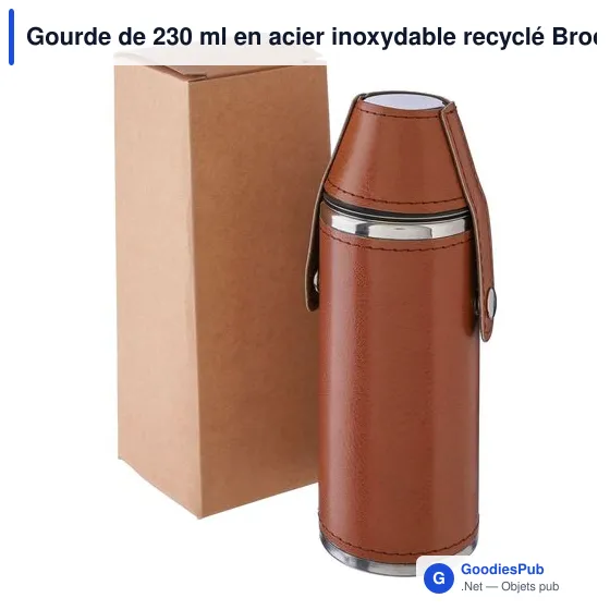 Gourde de 230 ml en acier inoxydable recyclé Brock - Image 8