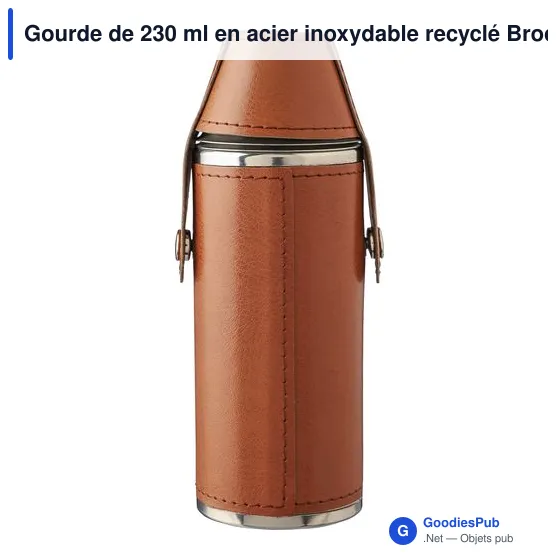 Gourde de 230 ml en acier inoxydable recyclé Brock - Image 9