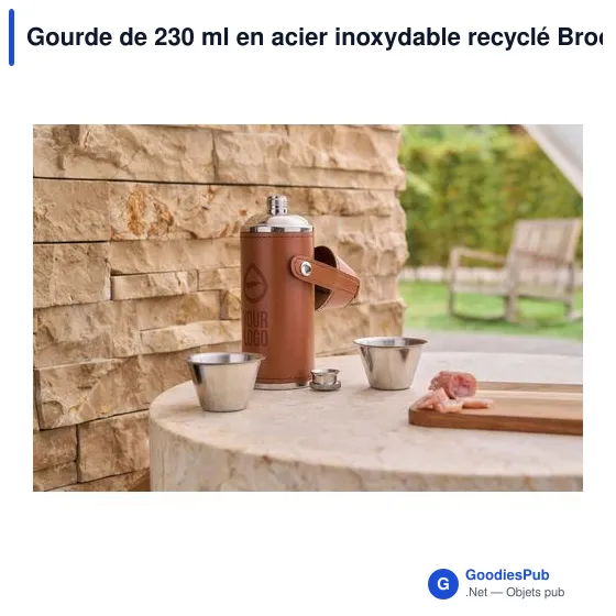 Gourde de 230 ml en acier inoxydable recyclé Brock - Image 10