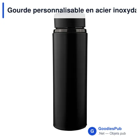 Gourde personnalisable en acier inoxydable recyclé Zeno avec logo