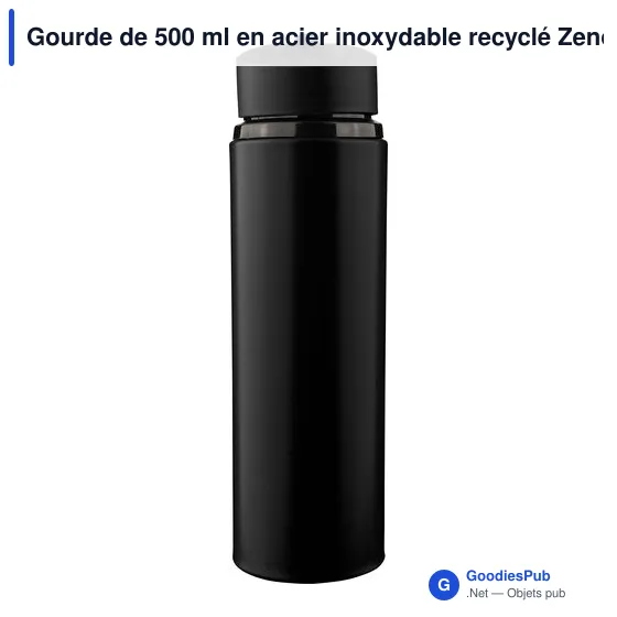Gourde de 500 ml en acier inoxydable recyclé Zeno - Image 14