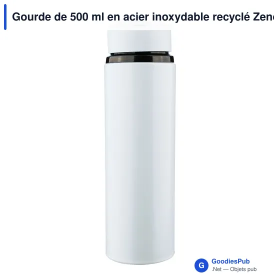 Gourde de 500 ml en acier inoxydable recyclé Zeno - Image 27