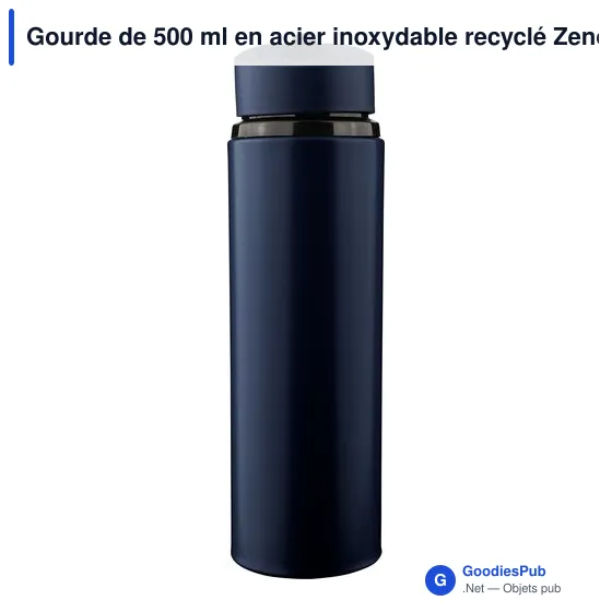 Gourde de 500 ml en acier inoxydable recyclé Zeno - Image 40