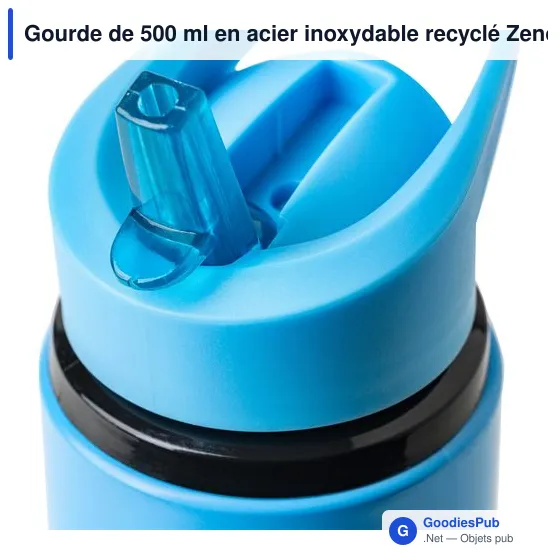 Gourde de 500 ml en acier inoxydable recyclé Zeno - Image 45
