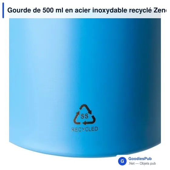 Gourde de 500 ml en acier inoxydable recyclé Zeno - Image 46
