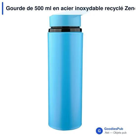 Gourde de 500 ml en acier inoxydable recyclé Zeno - Image 91