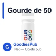 Gourde de 500 ml en plastique recyclé Demi - Miniature 2