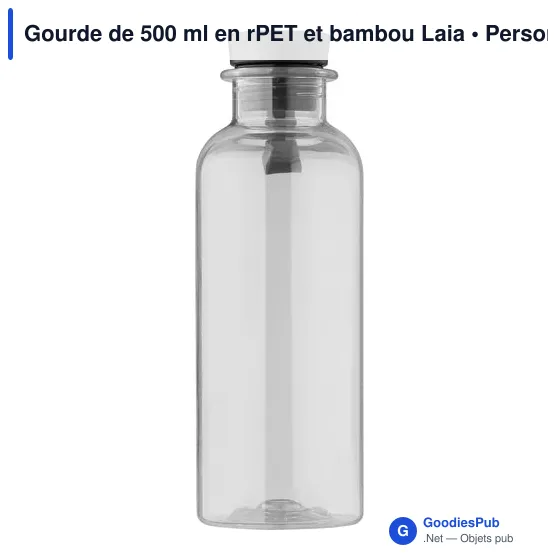 Gourde de 500 ml en rPET et bambou Laia - Image 2