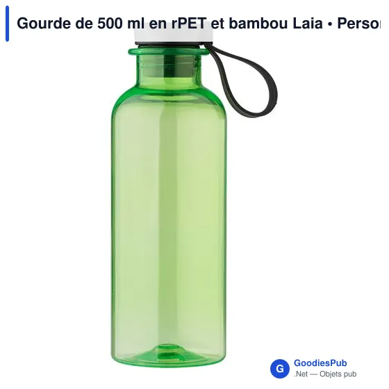 Gourde de 500 ml en rPET et bambou Laia - Image 3