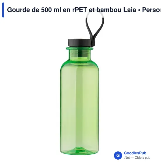 Gourde de 500 ml en rPET et bambou Laia - Image 4