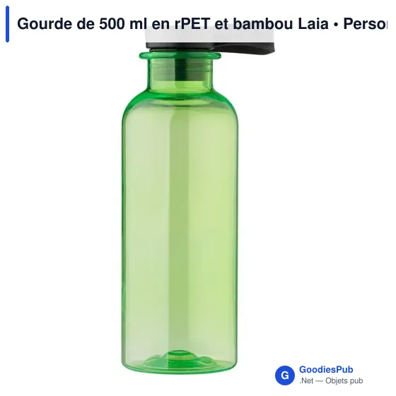 Gourde de 500 ml en rPET et bambou Laia - Image 6
