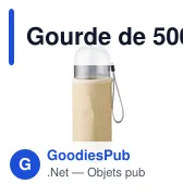 Gourde personnalisable en verre 500 ml avec housse en jute Kaydenceavec logo - Miniature 1