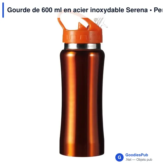 Gourde personnalisable en acier inoxydable 600 ml - Serenaavec logo - Image 7