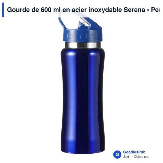 Gourde personnalisable en acier inoxydable 600 ml - Serenaavec logo - Image 9