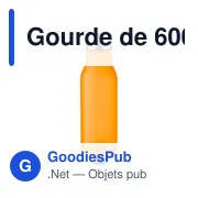 Gourde personnalisable 600 ml en rPET toucher gomme avec logo - Miniature 1