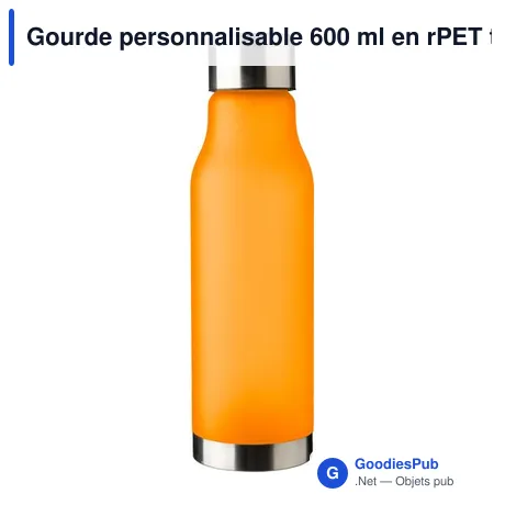 Gourde personnalisable 600 ml en rPET toucher gomme avec logo