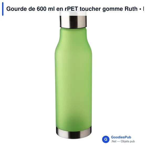 Gourde personnalisable 600 ml en rPET toucher gomme avec logo - Image 3